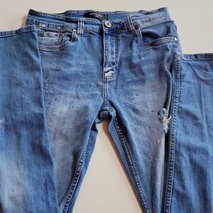 Se'renede Jeans | Serenadejeans Distressed Faded Paint Splatter Designer Denim
